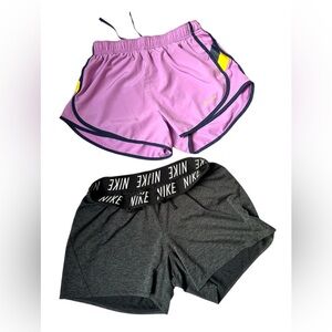 Nike bundle 2 Shorts Purple and Gray Athletic Sz Small Lightweight Breathable